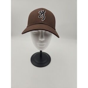 Browning Branded PolyCotton Hat Cap One Size Adjustable Two Tone Brown White New